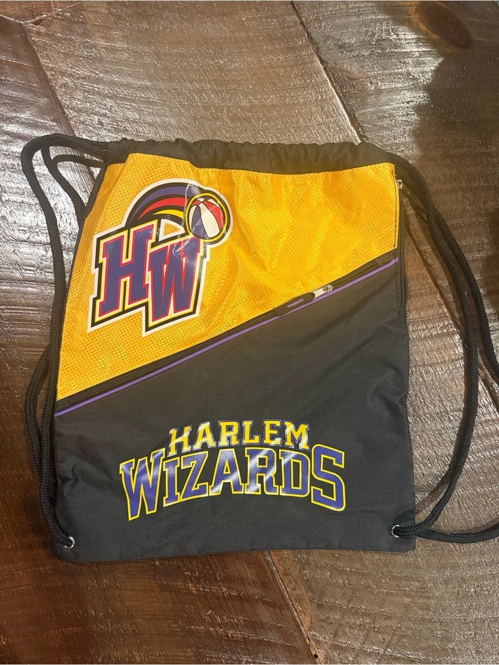 Harlem wizards Black & Yellow Drawstring Gym Bag